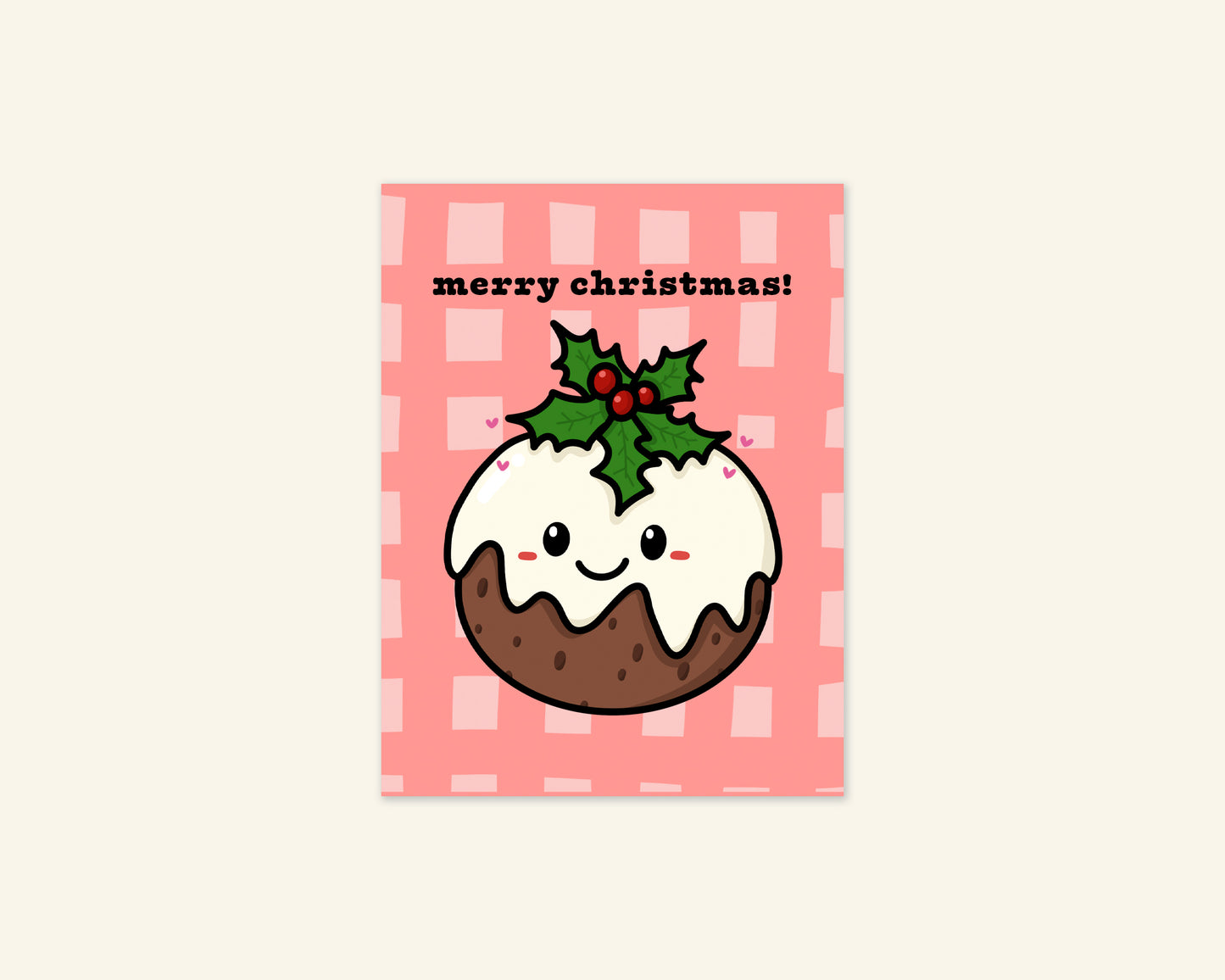 Cute Pudding Tiny Christmas Card