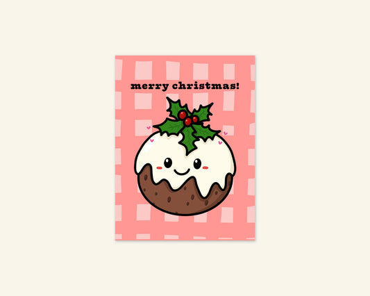 Cute Pudding Tiny Christmas Card