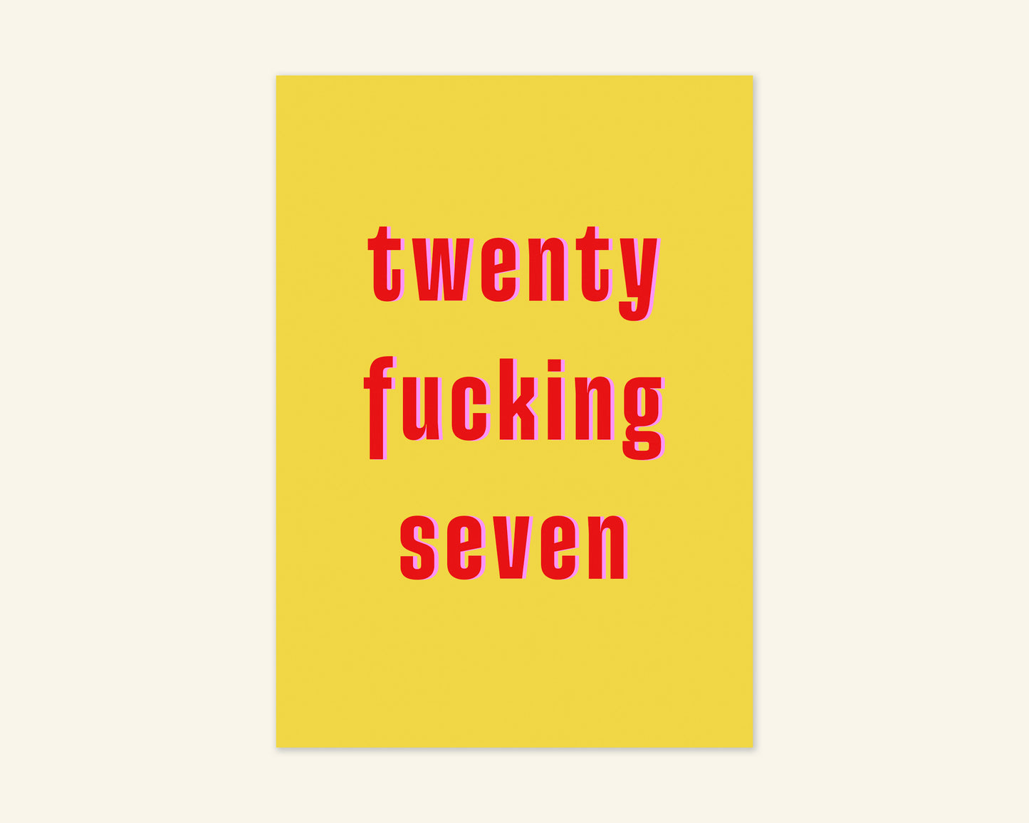 Twenty Something Ages 21 to 29 Birthday Card