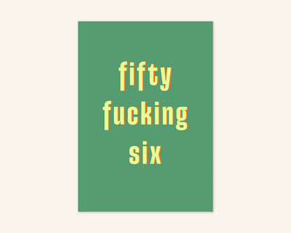 Fifty Something Ages 51 to 59 Birthday Card