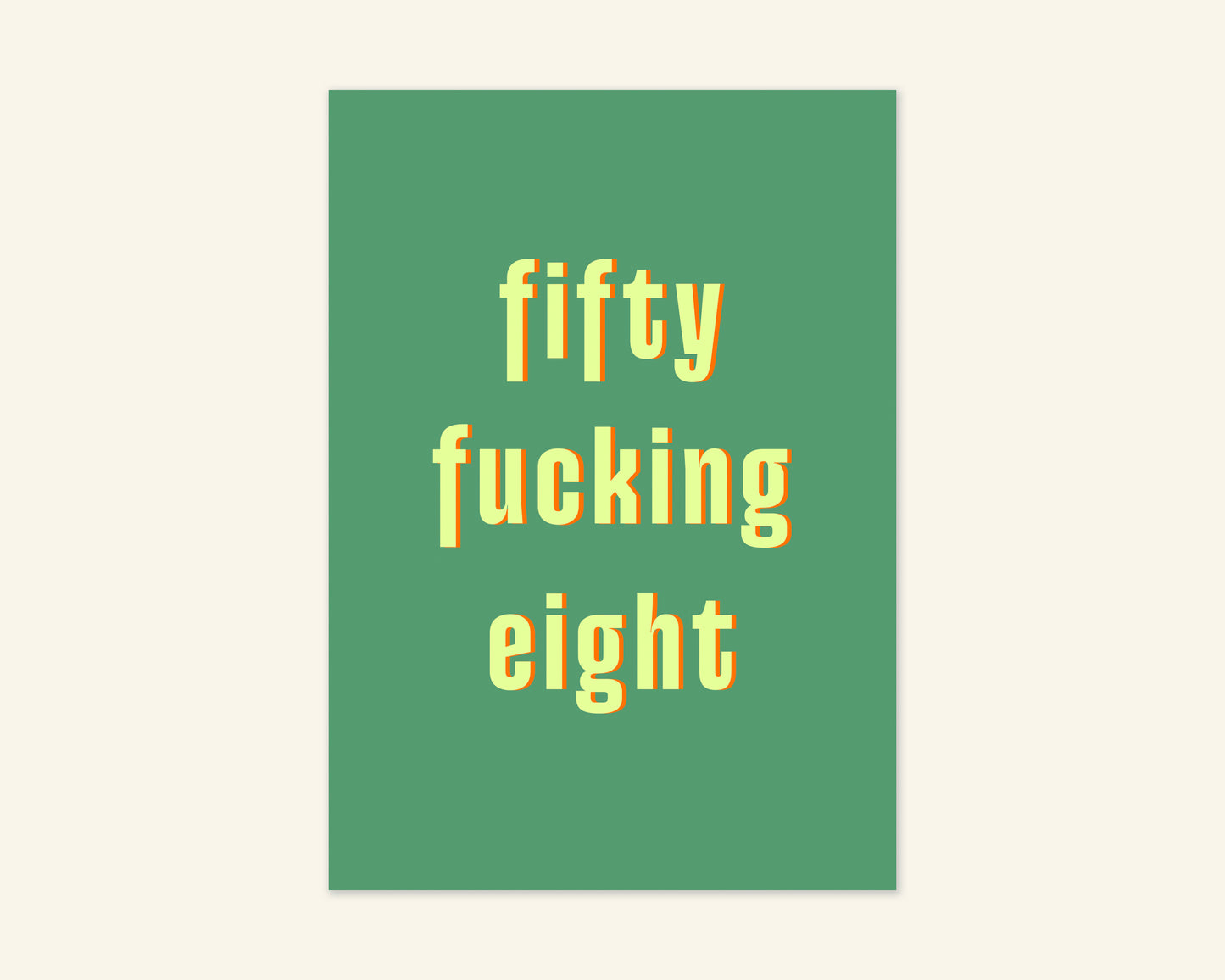 Fifty Something Ages 51 to 59 Birthday Card