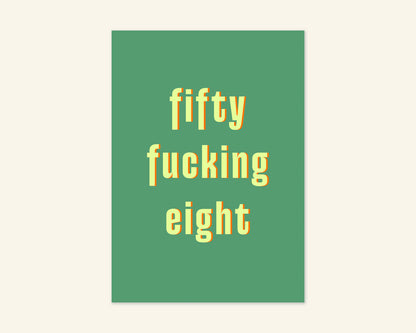 Fifty Something Ages 51 to 59 Birthday Card