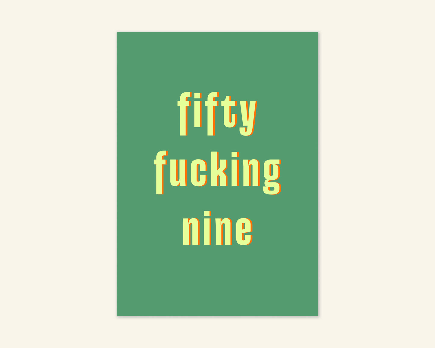 Fifty Something Ages 51 to 59 Birthday Card