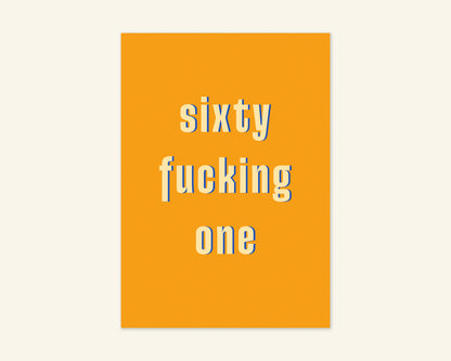 Sixty Something Ages 61 to 69 Birthday Card