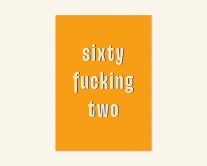 Sixty Something Ages 61 to 69 Birthday Card