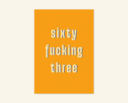 Sixty Something Ages 61 to 69 Birthday Card
