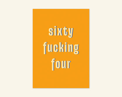Sixty Something Ages 61 to 69 Birthday Card