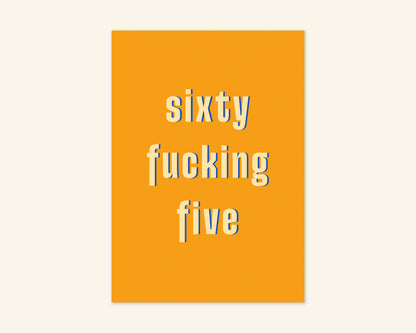 Sixty Something Ages 61 to 69 Birthday Card