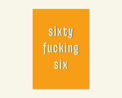 Sixty Something Ages 61 to 69 Birthday Card