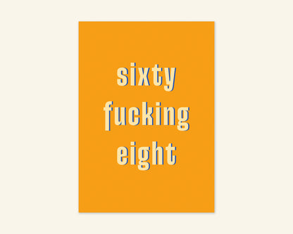Sixty Something Ages 61 to 69 Birthday Card