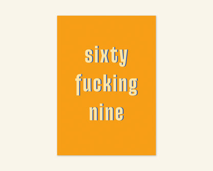 Sixty Something Ages 61 to 69 Birthday Card