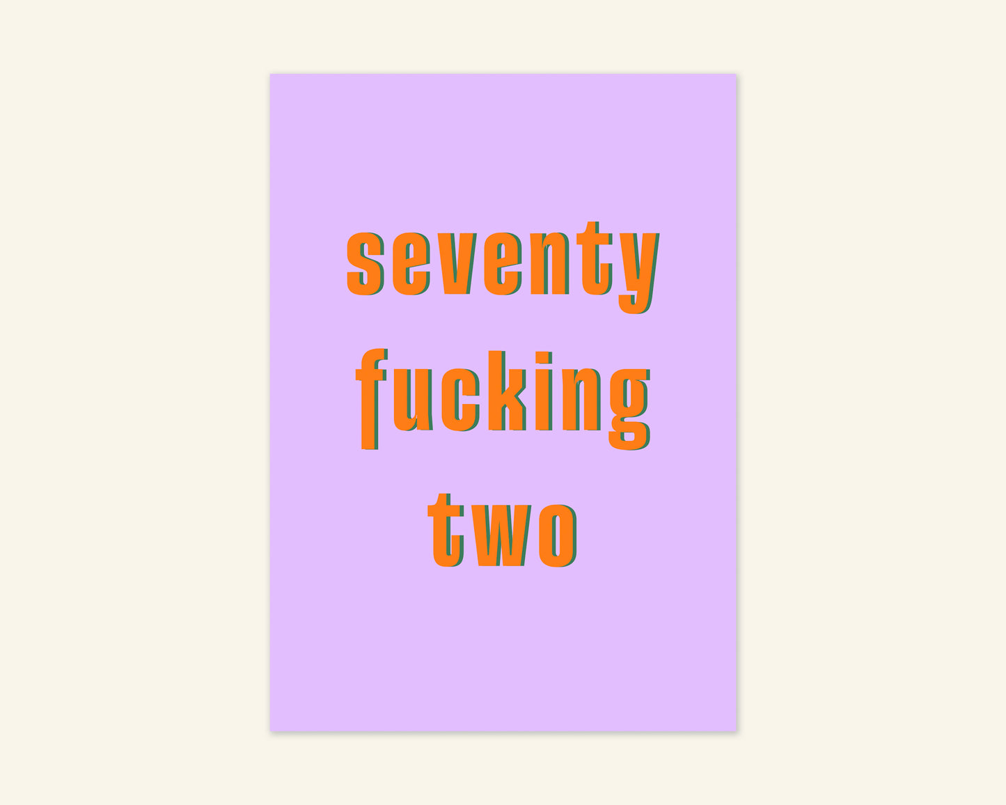 Seventy Something Ages 71 to 79 Birthday Card
