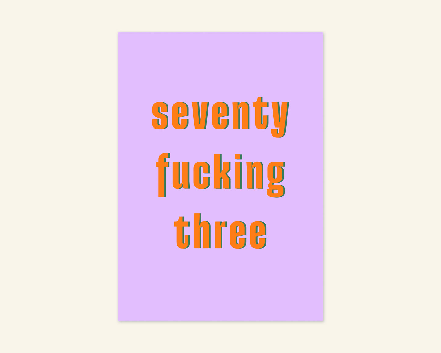 Seventy Something Ages 71 to 79 Birthday Card