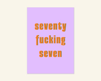 Seventy Something Ages 71 to 79 Birthday Card