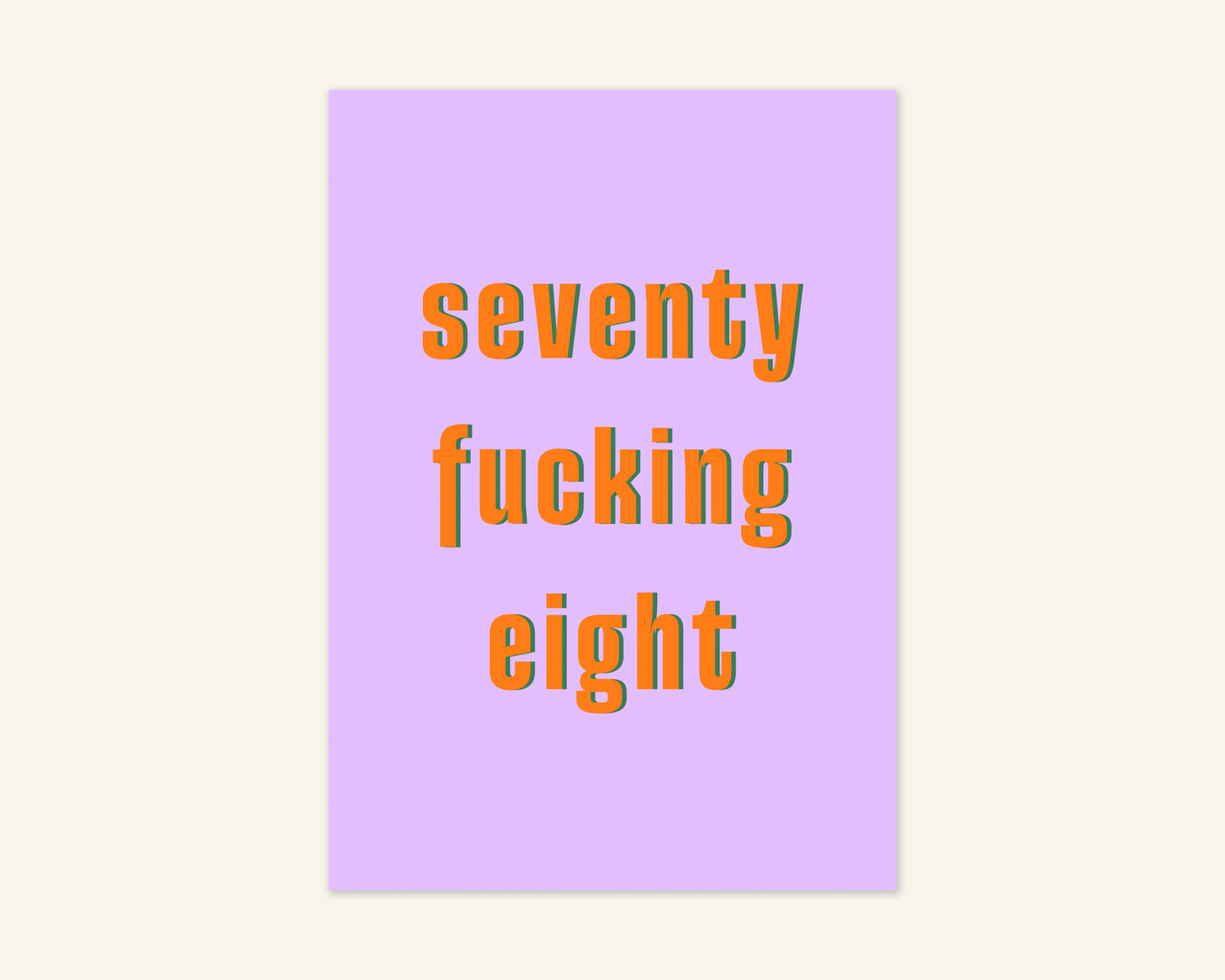 Seventy Something Ages 71 to 79 Birthday Card