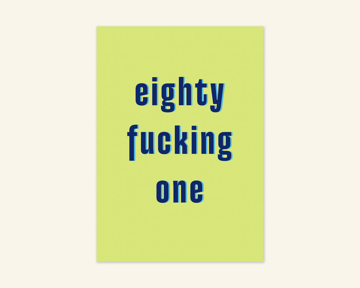 Eighty Something Ages 81 to 89 Birthday Card