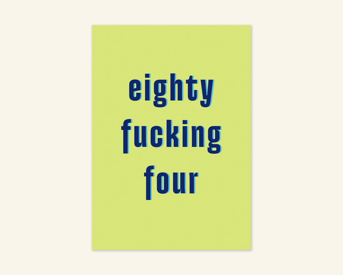 Eighty Something Ages 81 to 89 Birthday Card