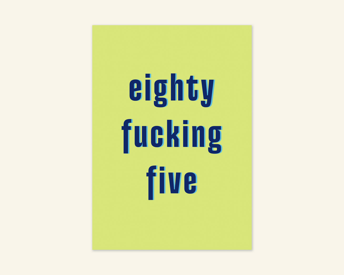 Eighty Something Ages 81 to 89 Birthday Card