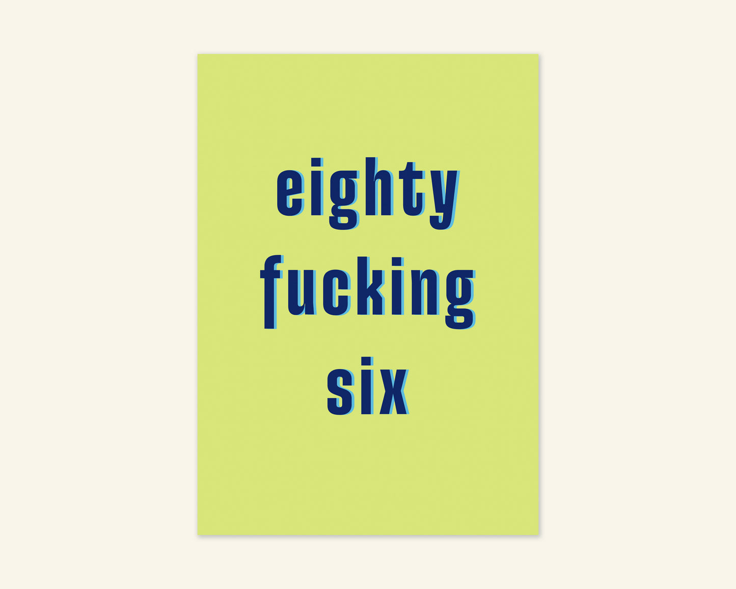 Eighty Something Ages 81 to 89 Birthday Card