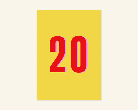 Twenty Birthday Card