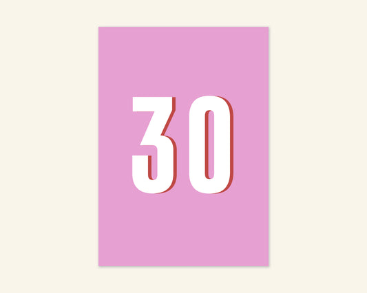 Thirty Birthday Card