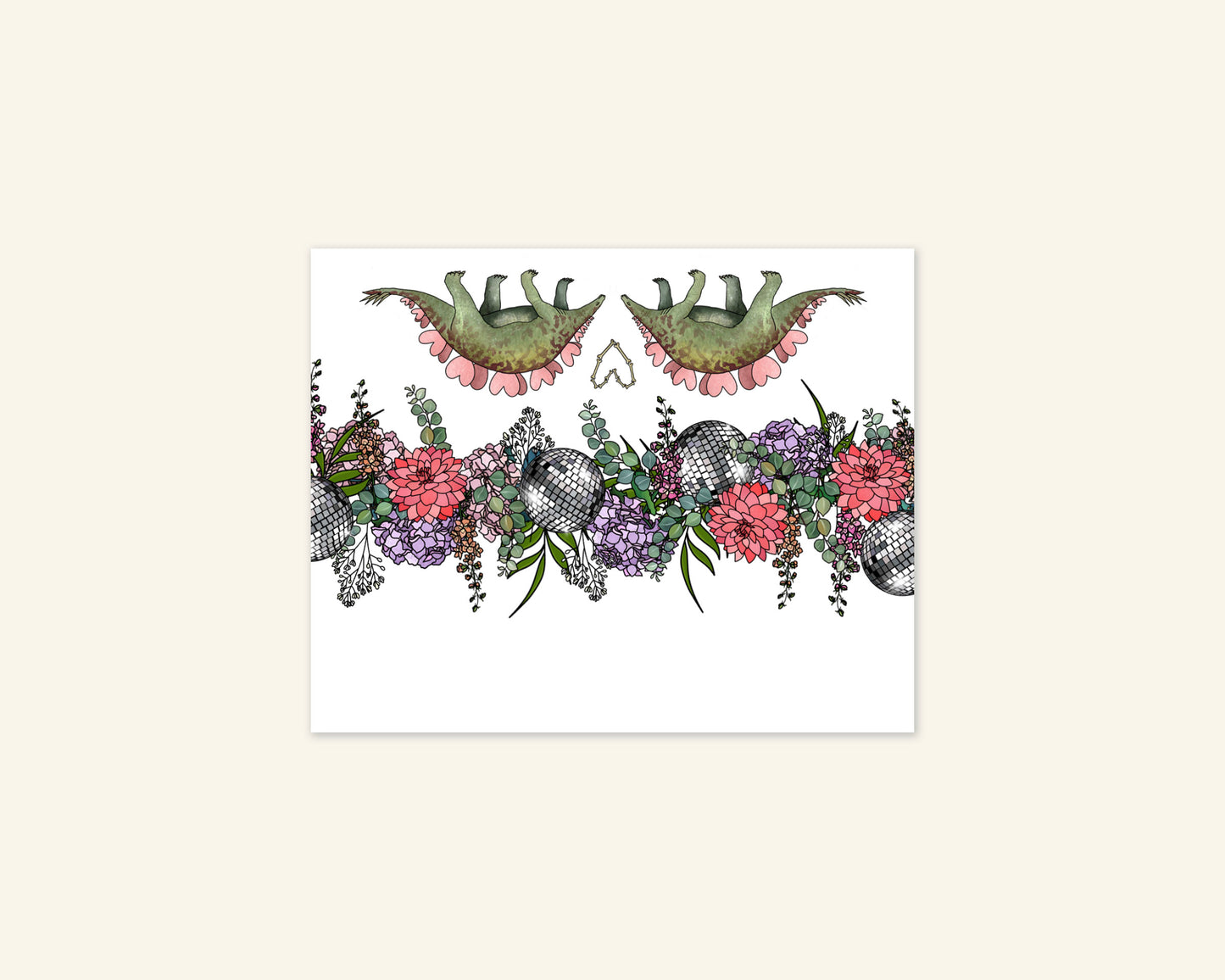 Pack of 20 Floral Dinosaur Place Cards
