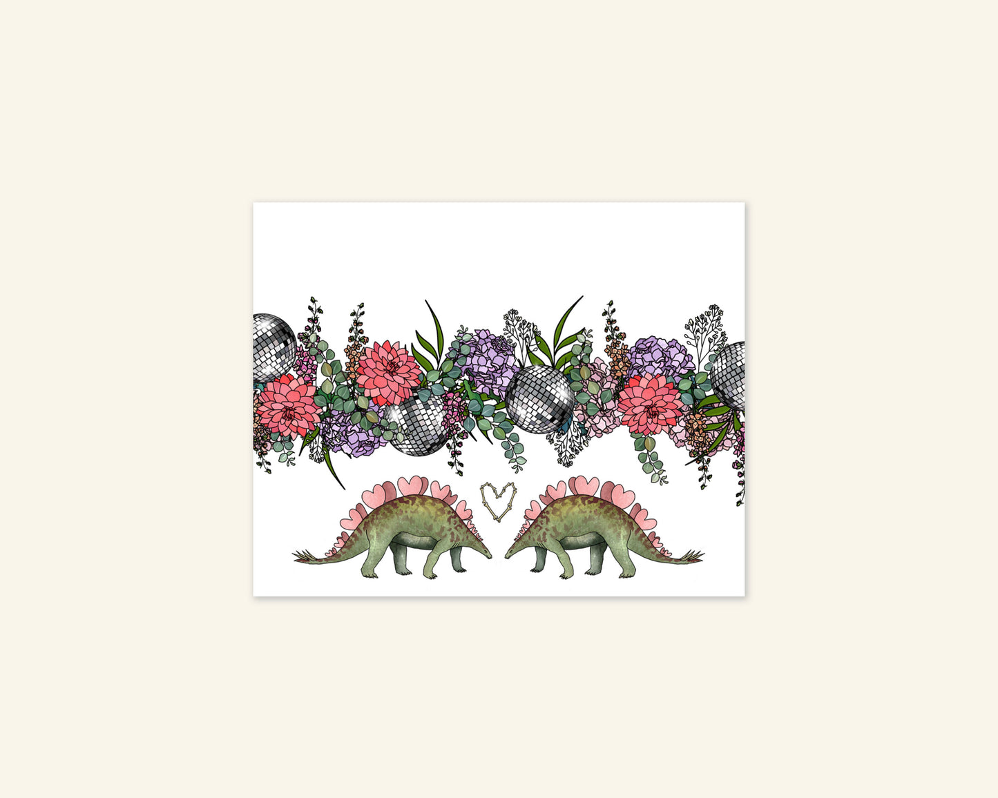 Pack of 20 Floral Dinosaur Place Cards