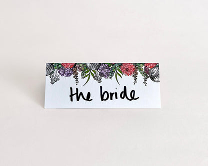 Pack of 20 Floral Dinosaur Place Cards