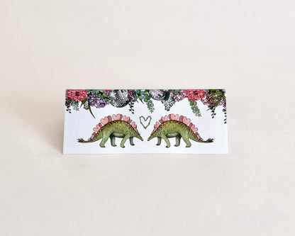 Pack of 20 Floral Dinosaur Place Cards