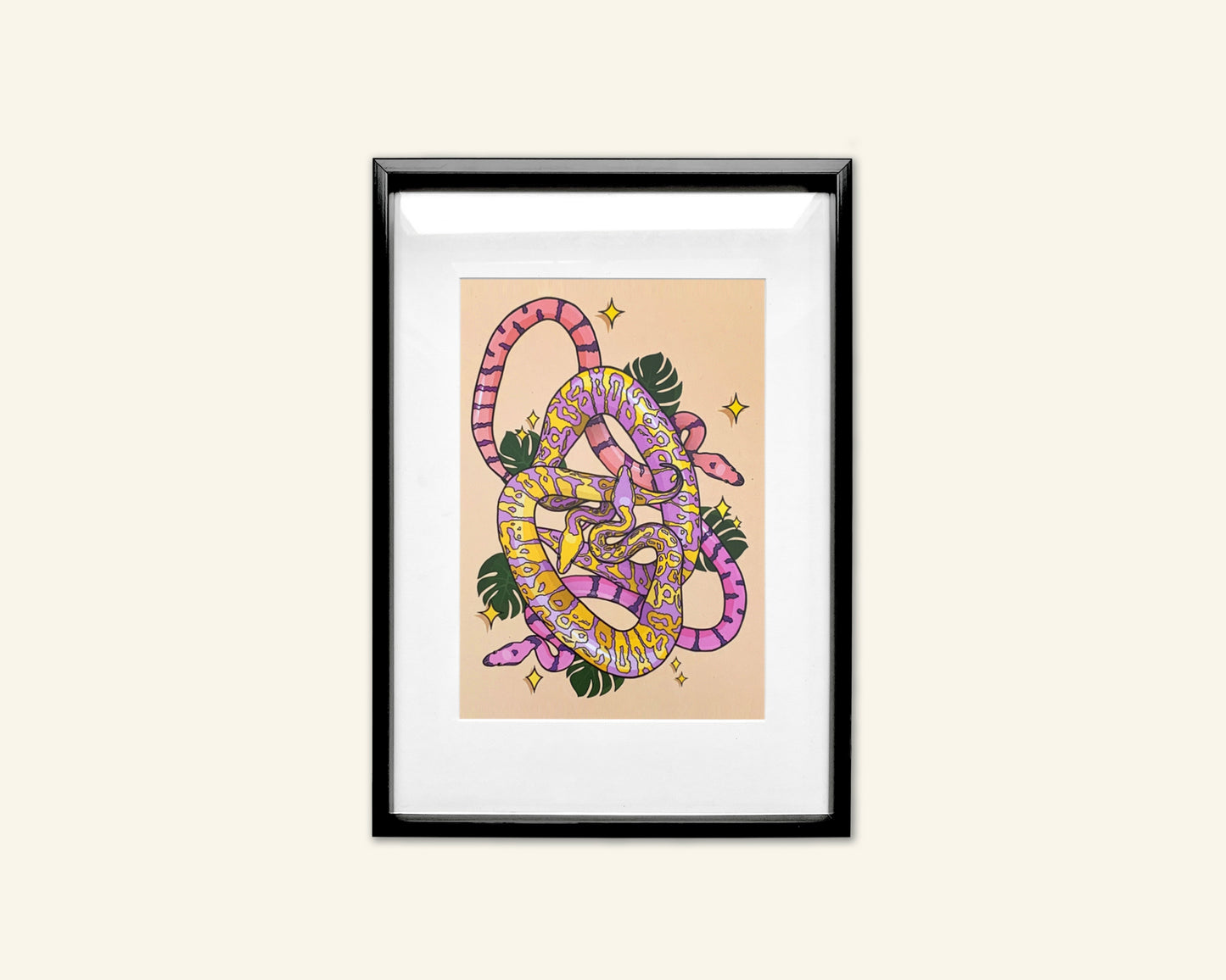 Candyfloss Snakes A5 Unframed Print