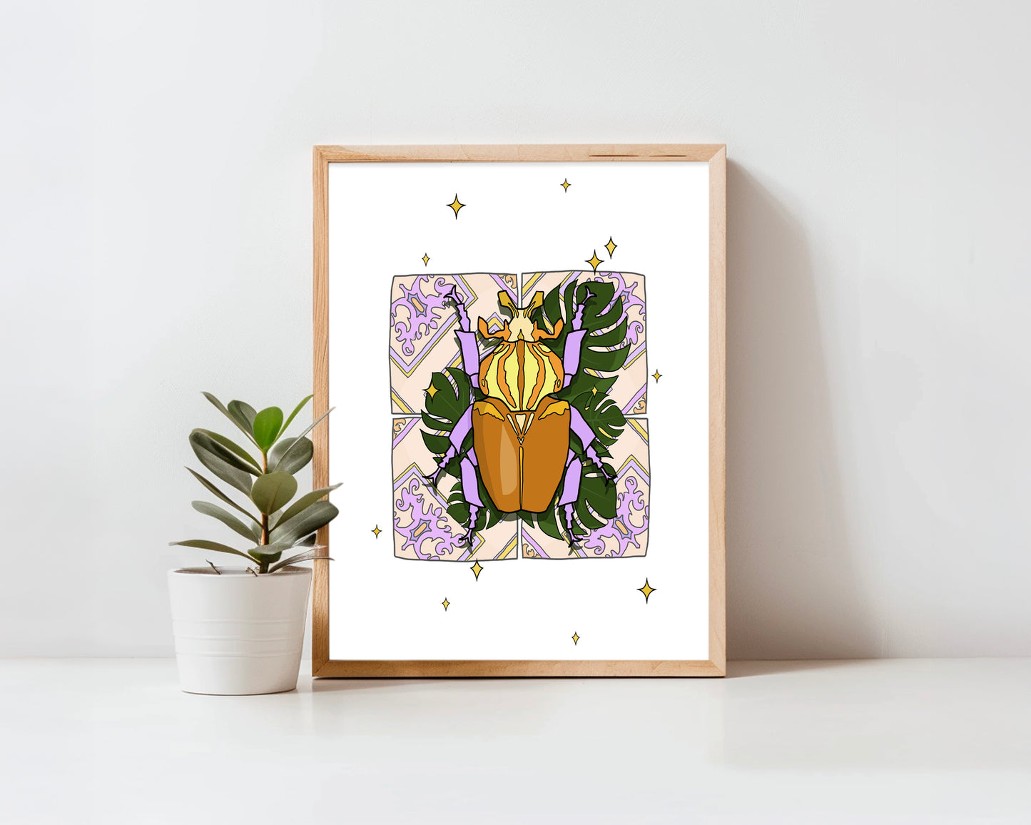 Beetle Tile A5 Unframed Print