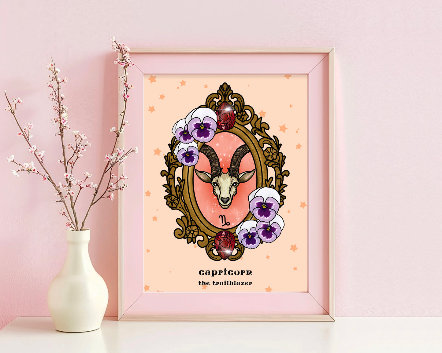 Capricorn Zodiac Sign Unframed Art Print
