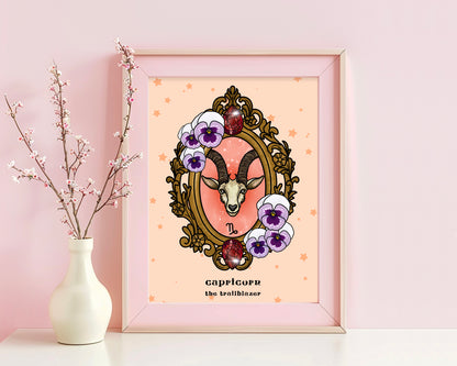 Capricorn Zodiac Sign Unframed Art Print