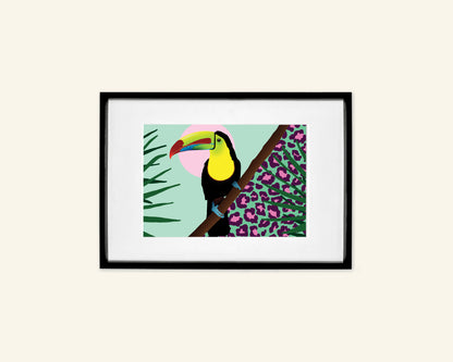 Rainbow Jungle Toucan A5 Unframed Print