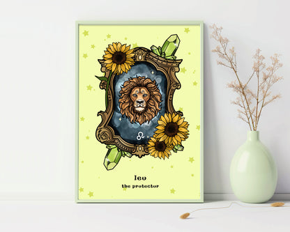 Leo Zodiac Sign Unframed Art Print
