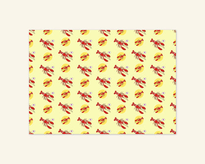 Bundle of 3 Lobster Gift Wrap Sheets