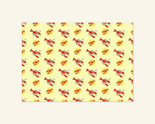 Bundle of 3 Lobster Gift Wrap Sheets