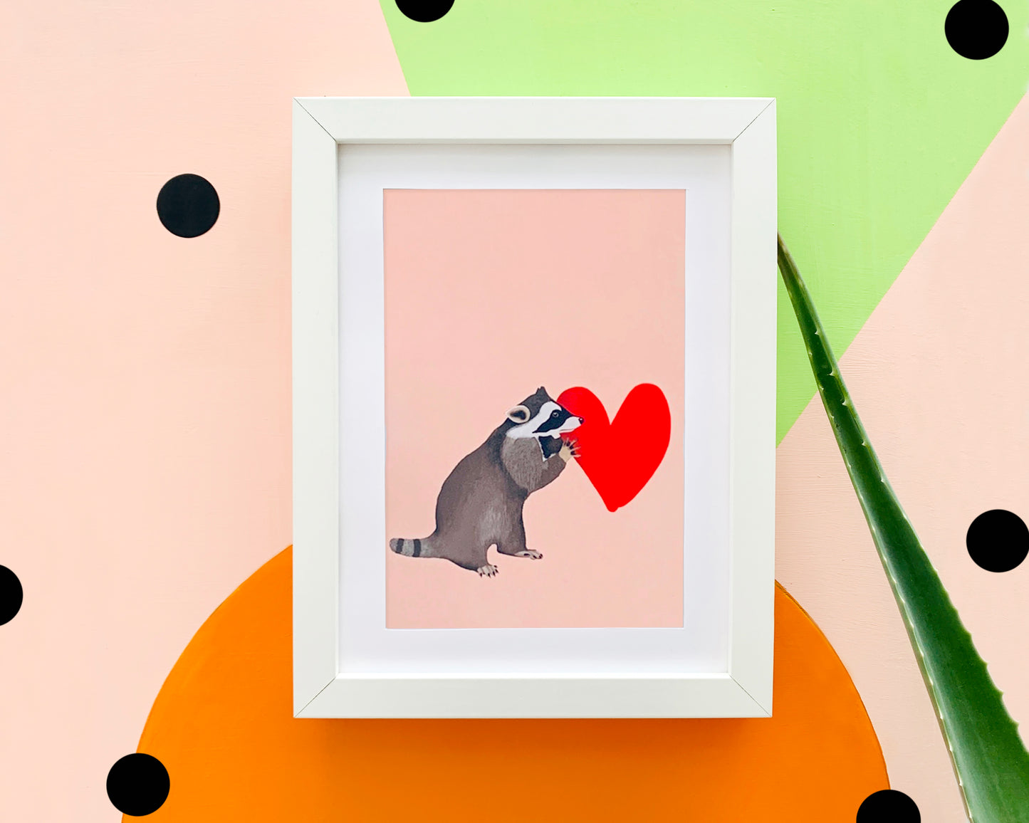 Raccoon Heart Unframed A5 Art Print