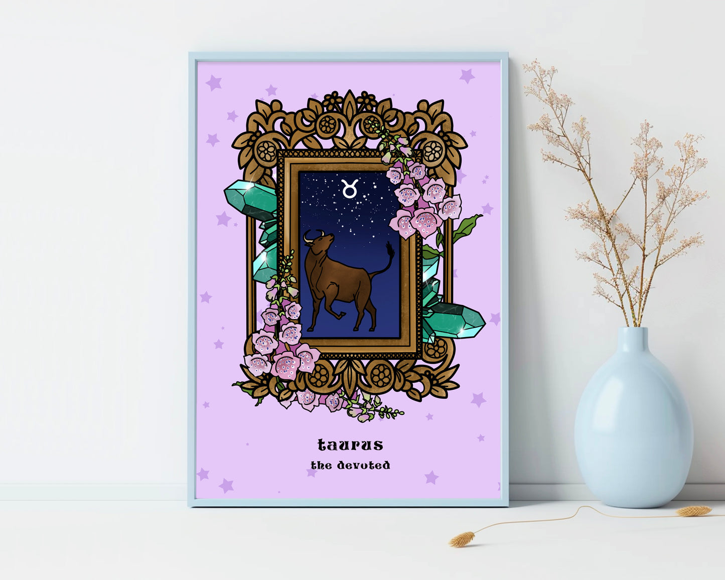 Taurus Zodiac Sign Unframed Art Print