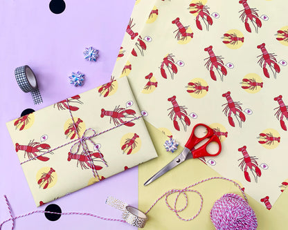 Bundle of 3 Lobster Gift Wrap Sheets