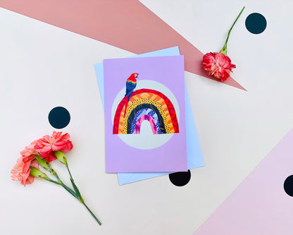 Blank Rainbow Parrot Card