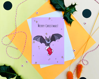 Bat Merry Christmas Card