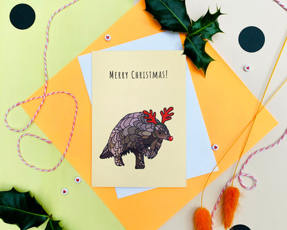 Pangolin Merry Christmas Card