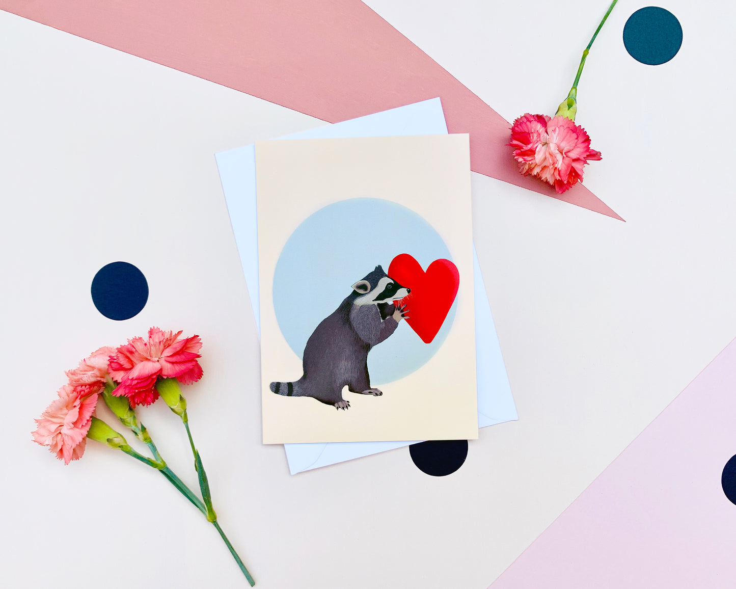 Raccoon Heart Just Because Blank Card